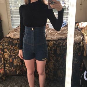 Extremely High Waisted Jean Shorts